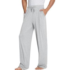 image:imageWiWi Mens Pajama Pants Soft Viscose Bamboo 1 or 2 Pack Sleep Lounge Bottoms Comfy Pj Loungewear with Pockets S4XBash Grey
