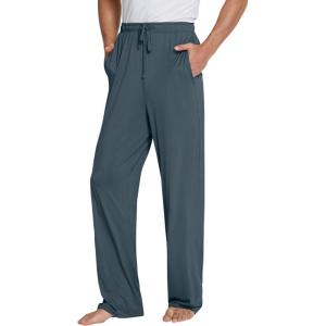 image:imageWiWi Mens Pajama Pants Soft Viscose Bamboo 1 or 2 Pack Sleep Lounge Bottoms Comfy Pj Loungewear with Pockets S4XBgrayish Blue