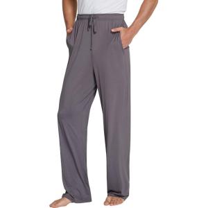image:imageWiWi Mens Pajama Pants Soft Viscose Bamboo 1 or 2 Pack Sleep Lounge Bottoms Comfy Pj Loungewear with Pockets S4XBpurplish Grey