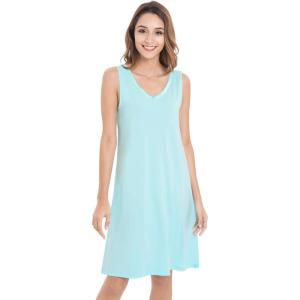image:imageWiWi Nightgown for Women Super Soft Sleeveless Sleepwear Cool Vneck Sleep Shirts Bamboo Viscose Pj Gown S4XAaqua