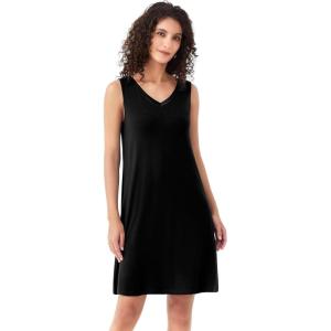 image:imageWiWi Nightgown for Women Super Soft Sleeveless Sleepwear Cool Vneck Sleep Shirts Bamboo Viscose Pj Gown S4XAblack