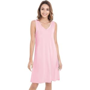 image:imageWiWi Nightgown for Women Super Soft Sleeveless Sleepwear Cool Vneck Sleep Shirts Bamboo Viscose Pj Gown S4XApink