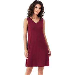 image:imageWiWi Nightgown for Women Super Soft Sleeveless Sleepwear Cool Vneck Sleep Shirts Bamboo Viscose Pj Gown S4XAwine