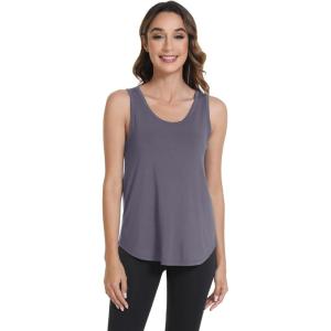 image:imageWiWi Tank Tops for Women Super Soft Sleeveless Pajama TShirt Cooling Loungewear Basic Shirts Viscose Bamboo Tee SXXLAdark Grey