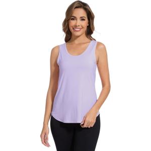 image:imageWiWi Tank Tops for Women Super Soft Sleeveless Pajama TShirt Cooling Loungewear Basic Shirts Viscose Bamboo Tee SXXLApastel Purple