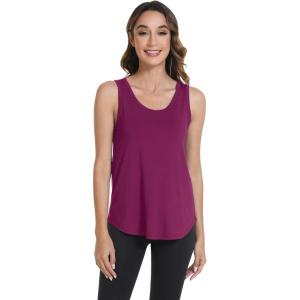 image:imageWiWi Tank Tops for Women Super Soft Sleeveless Pajama TShirt Cooling Loungewear Basic Shirts Viscose Bamboo Tee SXXLApurplish Red
