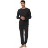 image:imageWiWi Mens Bamboo Viscose Pajama Sets Super Soft Long Sleeve Sleepwear Loungewear Cooling Pjs with Pockets Drawstring SXXLAblack