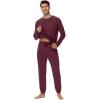 image:imageWiWi Mens Bamboo Viscose Pajama Sets Super Soft Long Sleeve Sleepwear Loungewear Cooling Pjs with Pockets Drawstring SXXLAbrownish Red