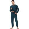 image:imageWiWi Mens Bamboo Viscose Pajama Sets Super Soft Long Sleeve Sleepwear Loungewear Cooling Pjs with Pockets Drawstring SXXLAdeep Teal