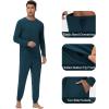 image:imageWiWi Mens Bamboo Viscose Pajama Sets Super Soft Long Sleeve Sleepwear Loungewear Cooling Pjs with Pockets Drawstring SXXLAdeep Teal