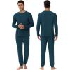image:imageWiWi Mens Bamboo Viscose Pajama Sets Super Soft Long Sleeve Sleepwear Loungewear Cooling Pjs with Pockets Drawstring SXXLAdeep Teal