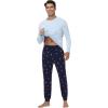 image:imageWiWi Mens Bamboo Viscose Pajama Sets Super Soft Long Sleeve Sleepwear Loungewear Cooling Pjs with Pockets Drawstring SXXLAlight BlueSkiing on Navy