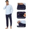image:imageWiWi Mens Bamboo Viscose Pajama Sets Super Soft Long Sleeve Sleepwear Loungewear Cooling Pjs with Pockets Drawstring SXXLAlight BlueSkiing on Navy