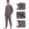 image:imageWiWi Mens Bamboo Viscose Pajama Sets Super Soft Long Sleeve Sleepwear Loungewear Cooling Pjs with Pockets Drawstring SXXLAmisty Grey