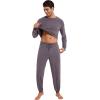 image:imageWiWi Mens Bamboo Viscose Pajama Sets Super Soft Long Sleeve Sleepwear Loungewear Cooling Pjs with Pockets Drawstring SXXLAmisty Grey