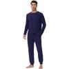 image:imageWiWi Mens Bamboo Viscose Pajama Sets Super Soft Long Sleeve Sleepwear Loungewear Cooling Pjs with Pockets Drawstring SXXLAnavy