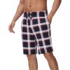 image:imageWiWi Mens Pajama Shorts Super Soft Lounge Bottoms Bamboo Viscose Cooling Sleep Bottom with Pockets S3XAnavyRed Stripe Plaid