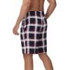 image:imageWiWi Mens Pajama Shorts Super Soft Lounge Bottoms Bamboo Viscose Cooling Sleep Bottom with Pockets S3XAnavyRed Stripe Plaid