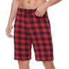 image:imageWiWi Mens Pajama Shorts Super Soft Lounge Bottoms Bamboo Viscose Cooling Sleep Bottom with Pockets S3XAred Buffalo Plaid