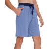 image:imageWiWi Mens Pajama Shorts Super Soft Lounge Bottoms Bamboo Viscose Cooling Sleep Bottom with Pockets S3XDfog Blue
