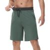 image:imageWiWi Mens Pajama Shorts Super Soft Lounge Bottoms Bamboo Viscose Cooling Sleep Bottom with Pockets S3XDmoss Green