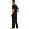 image:imageWiWi Mens Pajamas Set Super Soft Viscose Bamboo Sleepwear Cooling Sleep Sets Short Sleeve Loungewear with Pockets SXXLAblack