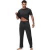 image:imageWiWi Mens Pajamas Set Super Soft Viscose Bamboo Sleepwear Cooling Sleep Sets Short Sleeve Loungewear with Pockets SXXLAcharcoal Heather