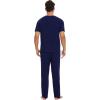 image:imageWiWi Mens Pajamas Set Super Soft Viscose Bamboo Sleepwear Cooling Sleep Sets Short Sleeve Loungewear with Pockets SXXLAnavy