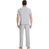 image:imageWiWi Mens Pajamas Set Super Soft Viscose Bamboo Sleepwear Cooling Sleep Sets Short Sleeve Loungewear with Pockets SXXLBash Grey