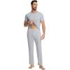 image:imageWiWi Mens Pajamas Set Super Soft Viscose Bamboo Sleepwear Cooling Sleep Sets Short Sleeve Loungewear with Pockets SXXLBash Grey