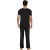 image:imageWiWi Mens Pajamas Set Super Soft Viscose Bamboo Sleepwear Cooling Sleep Sets Short Sleeve Loungewear with Pockets SXXLBblack