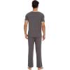 image:imageWiWi Mens Pajamas Set Super Soft Viscose Bamboo Sleepwear Cooling Sleep Sets Short Sleeve Loungewear with Pockets SXXLBdark Grey