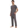 image:imageWiWi Mens Pajamas Set Super Soft Viscose Bamboo Sleepwear Cooling Sleep Sets Short Sleeve Loungewear with Pockets SXXLBdark Grey