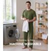 image:imageWiWi Mens Pajamas Set Super Soft Viscose Bamboo Sleepwear Cooling Sleep Sets Short Sleeve Loungewear with Pockets SXXLCdark Fence Green