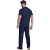 image:imageWiWi Mens Pajamas Set Super Soft Viscose Bamboo Sleepwear Cooling Sleep Sets Short Sleeve Loungewear with Pockets SXXLCnavy