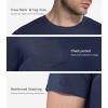 image:imageWiWi Mens Pajamas Set Super Soft Viscose Bamboo Sleepwear Cooling Sleep Sets Short Sleeve Loungewear with Pockets SXXLCnavy