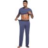 image:imageWiWi Mens Pajamas Set Super Soft Viscose Bamboo Sleepwear Cooling Sleep Sets Short Sleeve Loungewear with Pockets SXXLCvintage Indigo