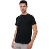 image:imageWiWi Mens TShirts Classic Soft Tee Viscose from Bamboo Loungewear Lightweight Short Sleeves Pajama Sleep Shirt SXXLDblack
