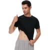 image:imageWiWi Mens TShirts Classic Soft Tee Viscose from Bamboo Loungewear Lightweight Short Sleeves Pajama Sleep Shirt SXXLDblack