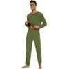 image:imageWiWi Mens Viscose from Bamboo Pajama Sets Long Sleeve Top and Pants Sleepwear Comfy Lightweight Loungewear Set SXXLCarmy Green