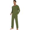 image:imageWiWi Mens Viscose from Bamboo Pajama Sets Long Sleeve Top and Pants Sleepwear Comfy Lightweight Loungewear Set SXXLCarmy Green