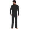 image:imageWiWi Mens Viscose from Bamboo Pajama Sets Long Sleeve Top and Pants Sleepwear Comfy Lightweight Loungewear Set SXXLCblack