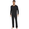 image:imageWiWi Mens Viscose from Bamboo Pajama Sets Long Sleeve Top and Pants Sleepwear Comfy Lightweight Loungewear Set SXXLCblack
