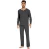 image:imageWiWi Mens Viscose from Bamboo Pajama Sets Long Sleeve Top and Pants Sleepwear Comfy Lightweight Loungewear Set SXXLCcharcoal Heather