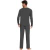image:imageWiWi Mens Viscose from Bamboo Pajama Sets Long Sleeve Top and Pants Sleepwear Comfy Lightweight Loungewear Set SXXLCcharcoal Heather