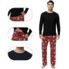 image:imageWiWi Pajamas for Men Viscose Bamboo Super Soft Long Sleeve Pj Set Cooling Crew Neck Loungewear with Pockets SXXLAblackchristmas Elk on Red