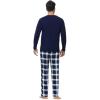 image:imageWiWi Pajamas for Men Viscose Bamboo Super Soft Long Sleeve Pj Set Cooling Crew Neck Loungewear with Pockets SXXLAnavynavyGreen Stripe Plaid