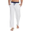 image:imageWiWi Viscose from Bamboo Mens Pajama Pants Soft Lounge Bottoms Sweatpants Sleep Pant Drawstring with Pockets SXXLAraw WhiteNavy