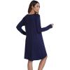 image:imageWiWi Viscose from Bamboo Nightgowns for Women Long Sleeve Sleep Shirts Soft Sleepwear Pajamas Nightshirts SXXLDnavy