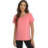 image:imageWiWi Viscose from Bamboo Pajama Tops for Women Super Soft Short Sleeve Tee V Neck Sleep Cooling TShirt Pjs Sleepwear SXXLAcoral Pink
